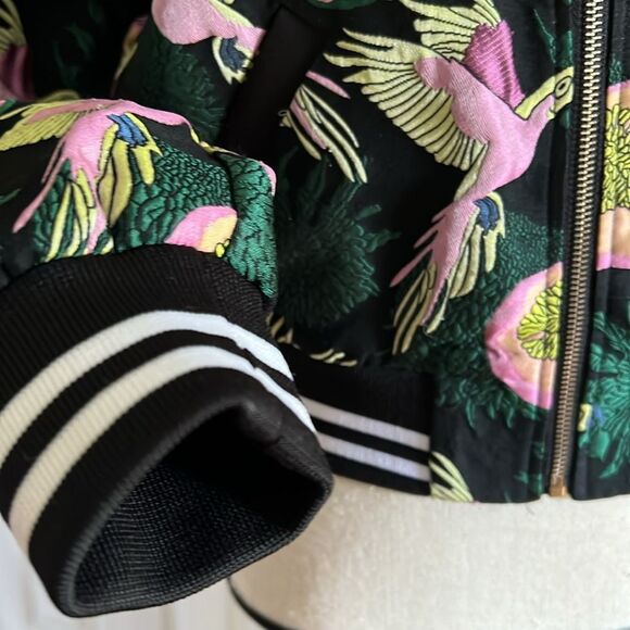 Bebe Black and Green Patterned Bomber Jacket - Picture 14 of 16